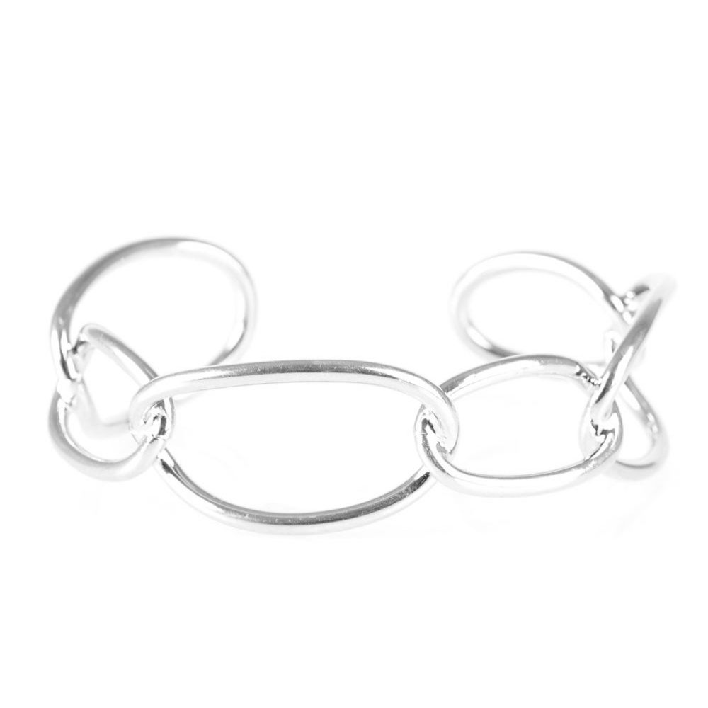 Chain and Simple Silver Bracelet